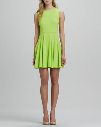 Nanette Lepore Super Slide Fit-and-Flare Dress, Lime
