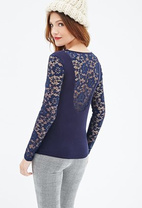 Forever 21 Lace Paneled Top