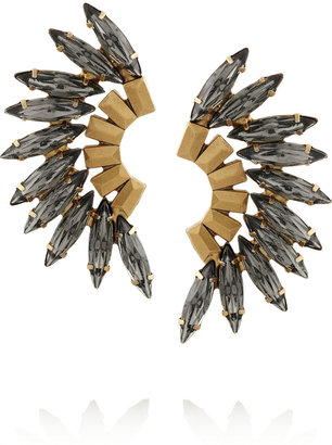 Elizabeth Cole Quinn gold-plated Swarovski crystal earrings
