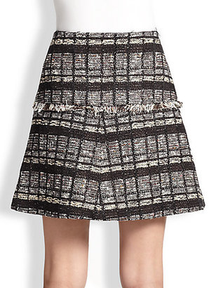 Proenza Schouler Wrap-Front Tweed Skirt