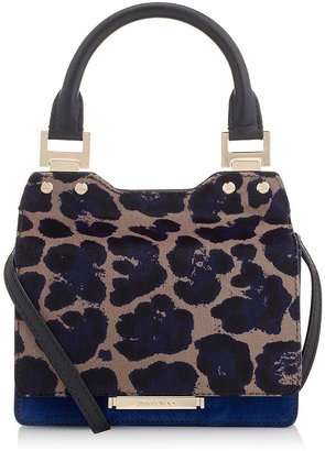 Jimmy Choo Amie S Cosmo Leopard Print Pony and Suede Small Tote Bag
