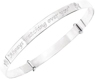 Love SILVER Sterling Silver Guardian Angel Bangle with Message 'Always Watching Over You'