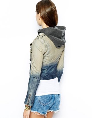 Doma Biker Jacket with Ombre Effect