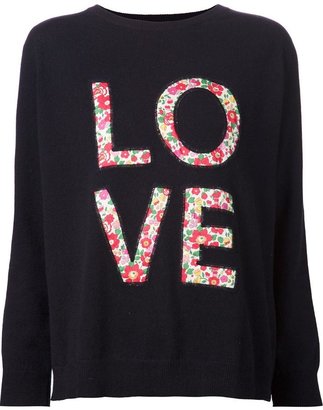 Chinti and Parker 'Love' applique sweater
