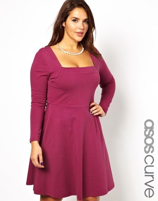 ASOS CURVE Exclusive Skater Dress With Square Neck