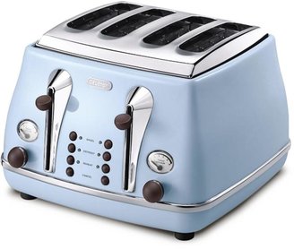 DeLonghi CTOV4003.AZ Vintage Icona 4-Slice Toaster - Blue