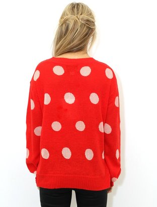 Wildfox Couture WHITE LABEL Polka Dot It Holiday Sweater in Holiday