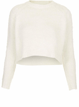 Topshop Petite knitted fluffy crew jumper