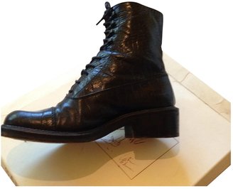 Sartore Black Leather Ankle boots