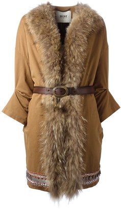Bazar Deluxe embellished fox fur trim coat