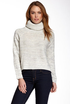 Line Oversized Mixed Yarn Turtleneck Sweater