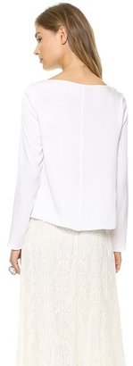 Alice + Olivia AIR by Long Sleeve Boxy Top