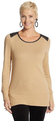 Chico's Lola Faux-Leather Top