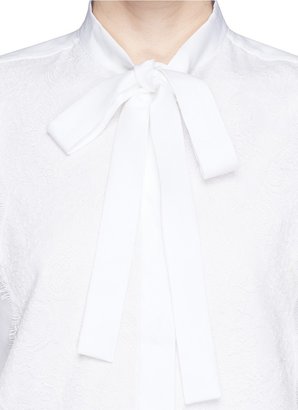 Valentino Tie front lace taffeta shirt