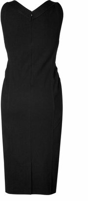 Donna Karan Black Side Pleated Dress