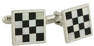David Donahue Checkerboard Sterling Silver Cuff Links