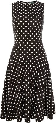 Lauren Ralph Lauren Sleeveless polka-dot fit and flare dress