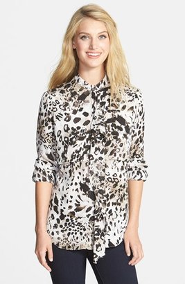 Vince Camuto 'Animal Fresco' Ruffle Center Tiered Blouse