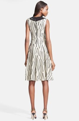 Tracy Reese Embellished Jacquard Fit & Flare Dress