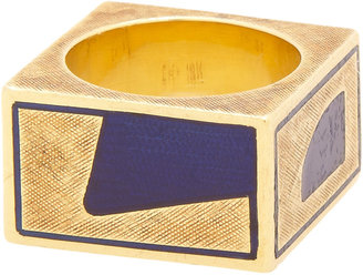 Mahnaz Ispahani Vintage Enameled Gold "LOVE" Ring
