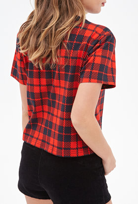 Forever 21 Boxy Plaid Knit Top