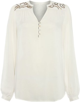 House of Fraser Linea Weekend Embellished shoulder blouse