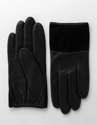 Lord & Taylor Short Suede & Leather Gloves