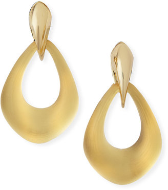 Alexis Bittar Kinshasa Claw-Capped Lucite Hoop Clip-On Earrings, Golden
