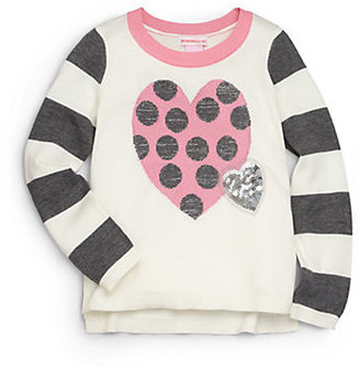 Design History Toddler's & Little Girl's Hi-Lo Hearts & Stripes Top