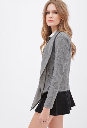 Forever 21 Contemporary Houndstooth Shawl-Front Blazer