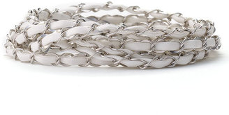 Cara Accessories Leather & Chain Wrap Bracelet
