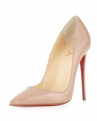 Christian Louboutin So Kate Patent 120mm Red Sole Pump, Nude