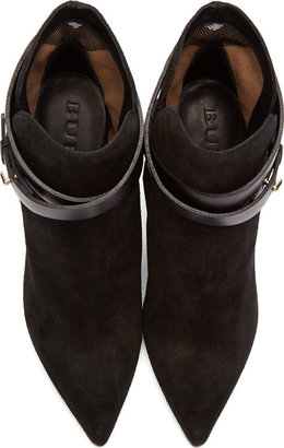 Burberry Black Suede Finford Ankle Boots
