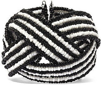 JCPenney Mixit Black and White Seed Bead Cuff Bracelet