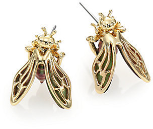 Alexis Bittar Desert Jasmine Lucite Iridescent Bumble Bee Stud Earrings