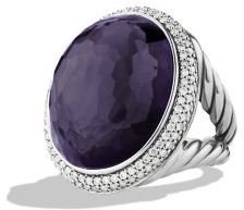 David Yurman DY Signature Oval Ring with Black Orchid and Diamonds