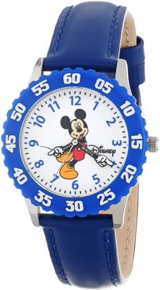 Disney Kids' W000236 Mickey Mouse Stainless Steel Time Teacher Watch with Moving Hands