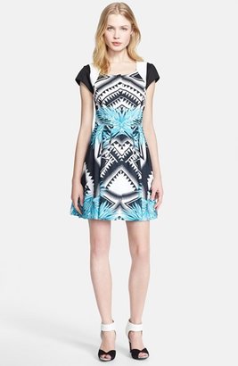 Mcginn 'Christa' Cap Sleeve Print Dress