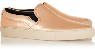 Common Projects Metallic leather slip-on sneakers