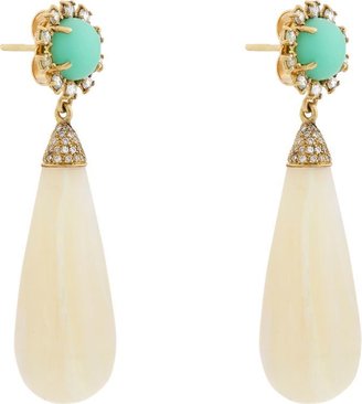 Irene Neuwirth Diamond Collection Gemstone Double-Drop Earrings-Colorl