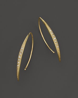 Mizuki 14K Yellow Gold Small Curved Icicle Diamond Earrings