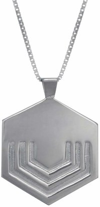 Edge Only - Hexagon Necklace Large In Silver