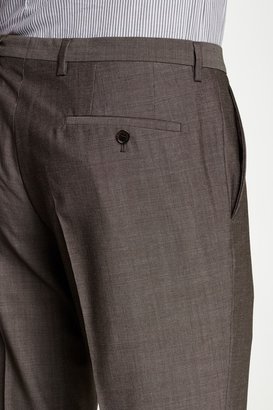 HUGO BOSS Brown Sharkskin Two Button Notch Lapel Wool Suit