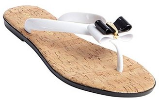 Ivanka Trump white and black rubber and cork 'Ackley' thong sandals