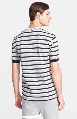 Thom Browne Stripe Rib Cuff Cotton T-Shirt