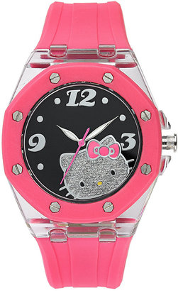 Hello Kitty Watch, Women's Pink Rubber Strap 44mm HWL1349PK