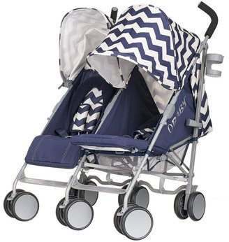 O Baby Obaby Leto Plus Twin Stroller and Footmuffs - Zigzag Navy