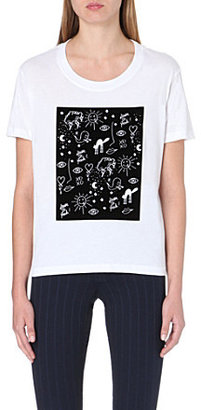 Sandro Flocked print cotton t-shirt