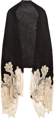 Valentino Lace-trimmed cashmere-blend shawl