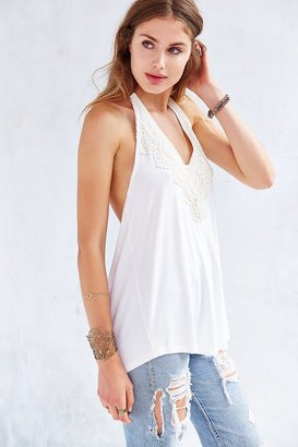Urban Outfitters Ecote Crochet Trim Halter Top